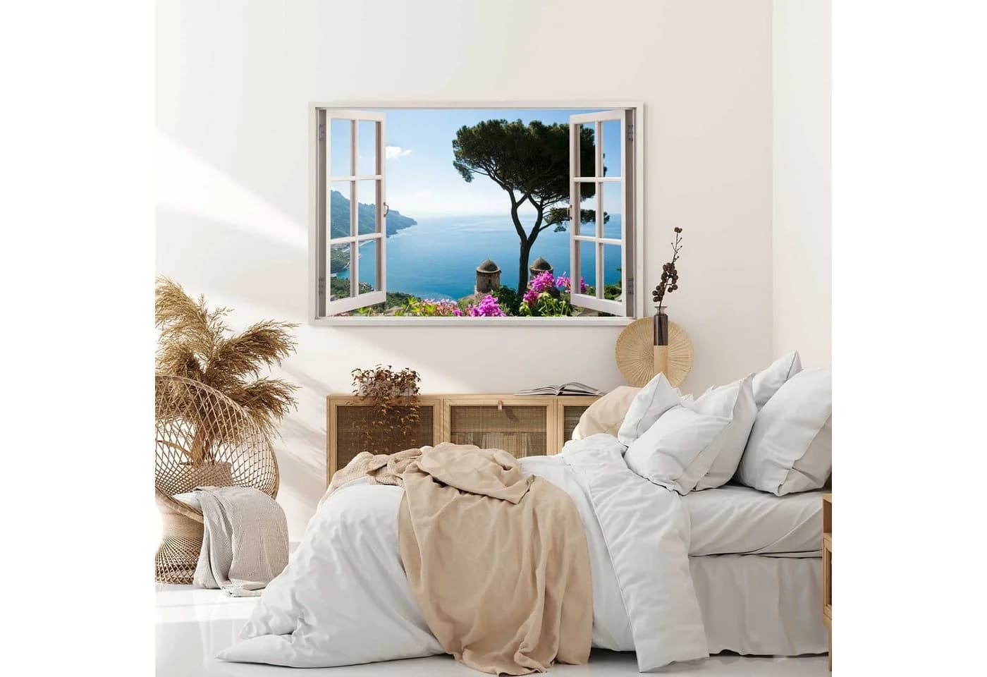 Sinus Art Leinwandbild Amalfiküste 120x80cm Modernes Fensterbild - Bild 3