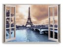 Sinus Art Leinwandbild Paris Eiffelturm Kanal Brücke 120x80cm Bild 2