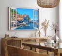 Sinus Art Leinwandbild Amalfi-Küste Blau 120x80cm Bild 1