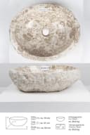 wohnfreuden Aufsatzwaschbecken Erosi Marmor 50 cm creme oval Bild 2