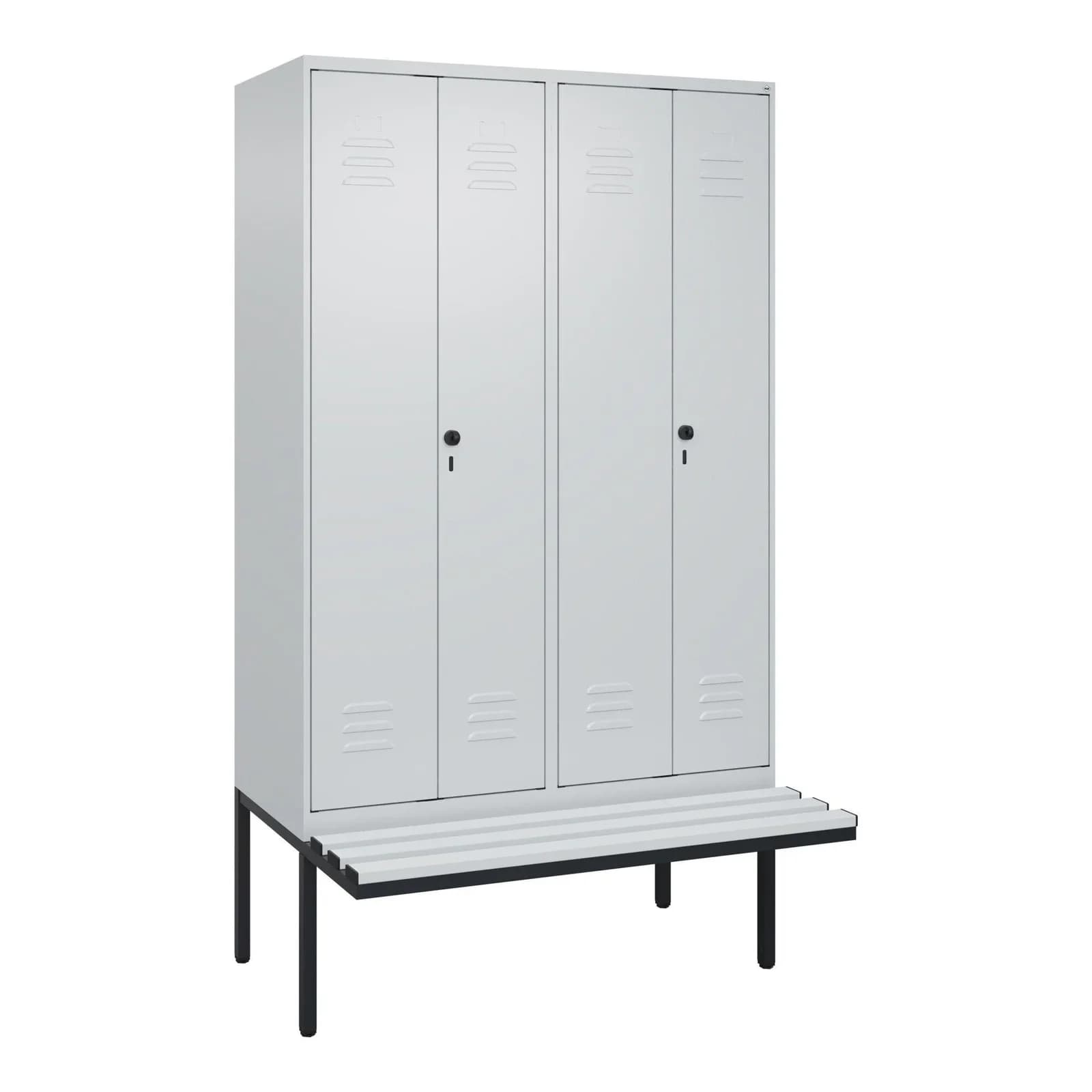C+P PSA Doppel-Spind Classic PLUS Sitzbank 4 Abteile Grau