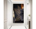 TPFLiving Leinwand-Kunstdruck 3er-Set Goldene Blätter Ohne Rahmen Bild 4