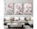 TPFLiving Leinwand Kunstdruck Rosa Blumen ohne Rahmen Bild 4