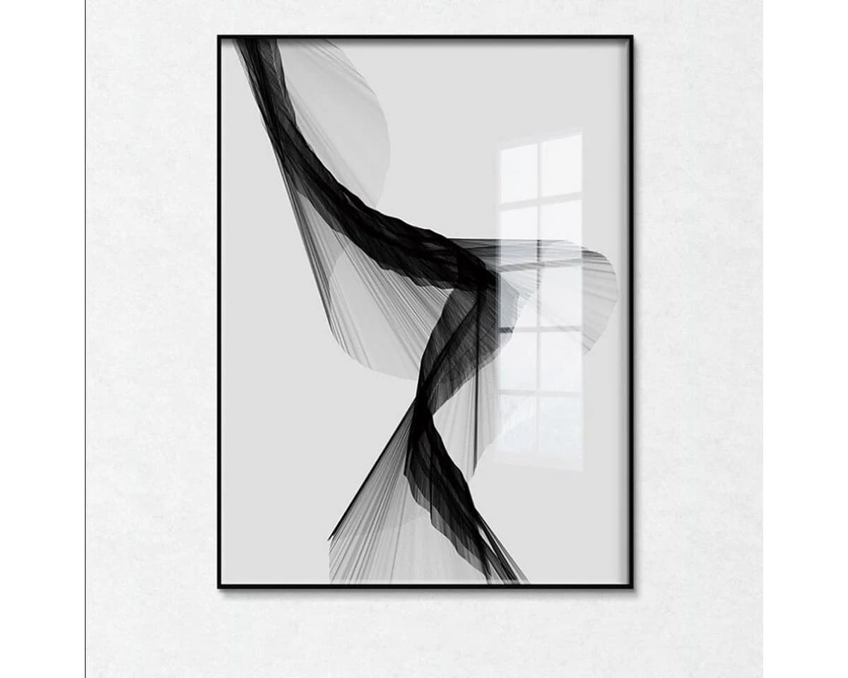 TPFLiving Kunstdruck Leinwand Nordic Art Abstrakt Schwarz Weiss - Bild 2
