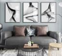 TPFLiving Kunstdruck Leinwand Nordic Art Abstrakt Schwarz Weiss Bild 3