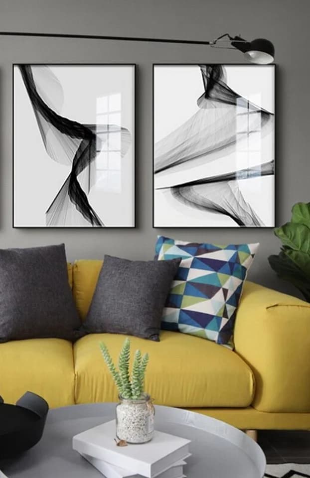TPFLiving Kunstdruck Leinwand Nordic Art Abstrakt Schwarz Weiss - Bild 5