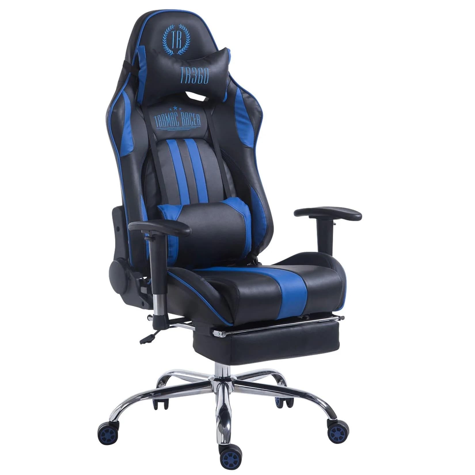 TPFLiving Racing Bürostuhl Limitless Schwarz/Gelb mit Fußablage