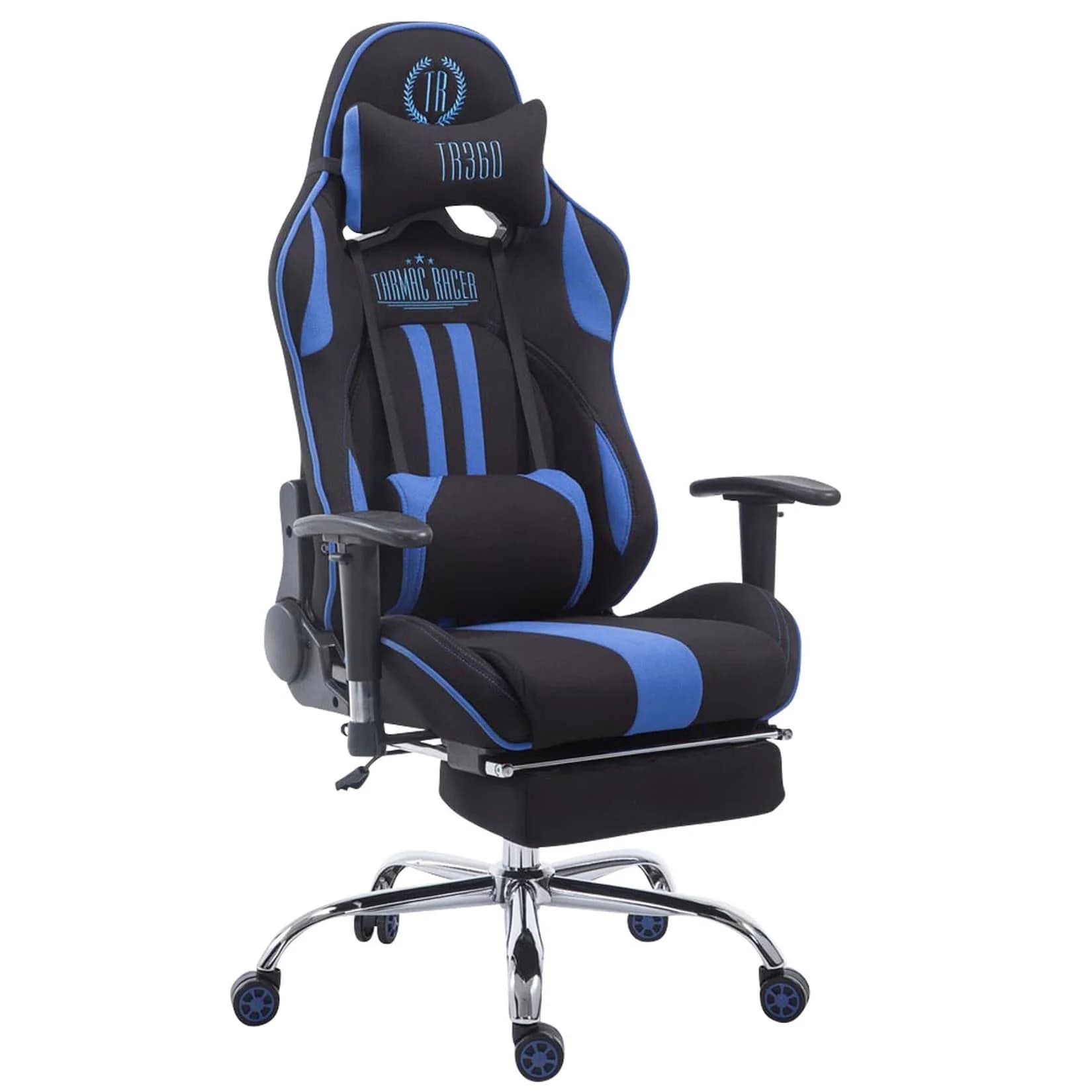 TPFLiving Racing Bürostuhl Limitless 2 Stoff mit Fußablage Schwarz/Gelb