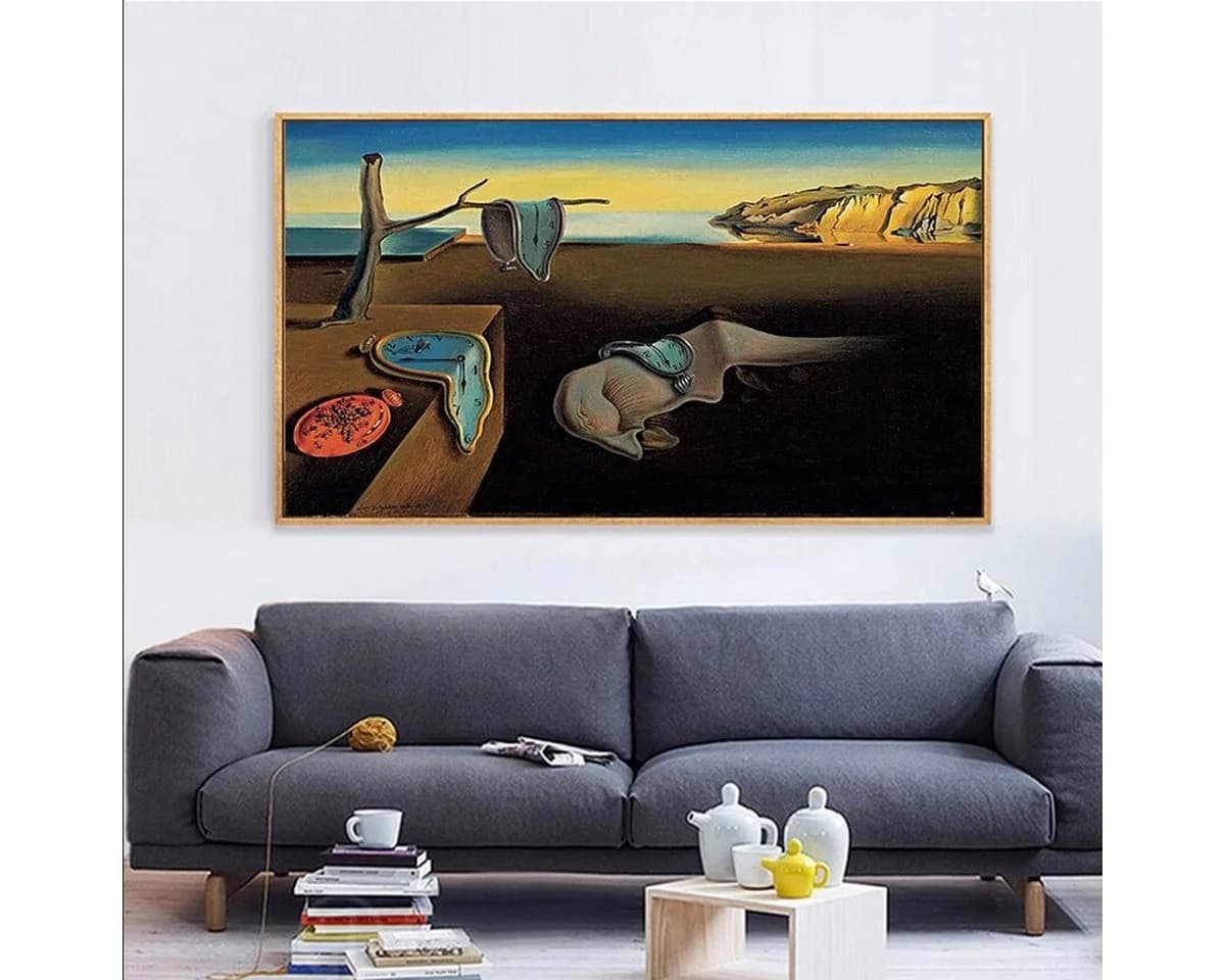 TPFLiving Kunstdruck Leinwand Salvador Dali Blau Gelb Braun - Bild 4