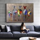 TPFLiving Leinwand-Kunstdruck Bunte Zebras Abstrakt Bild 1