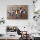 TPFLiving Leinwand-Kunstdruck Bunte Zebras Abstrakt Bild 3