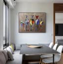 TPFLiving Leinwand-Kunstdruck Bunte Zebras Abstrakt Bild 4