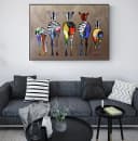 TPFLiving Leinwand-Kunstdruck Bunte Zebras Abstrakt Bild 5