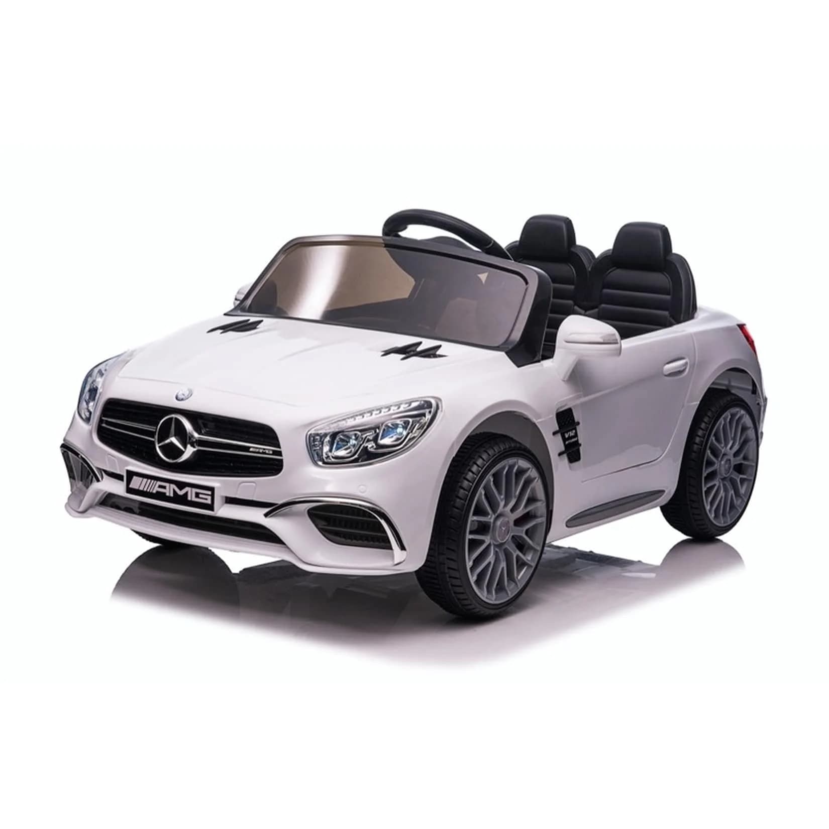 TPFLiving Elektro-Kinderauto Mercedes SL 65 AMG Weiß Lizenz