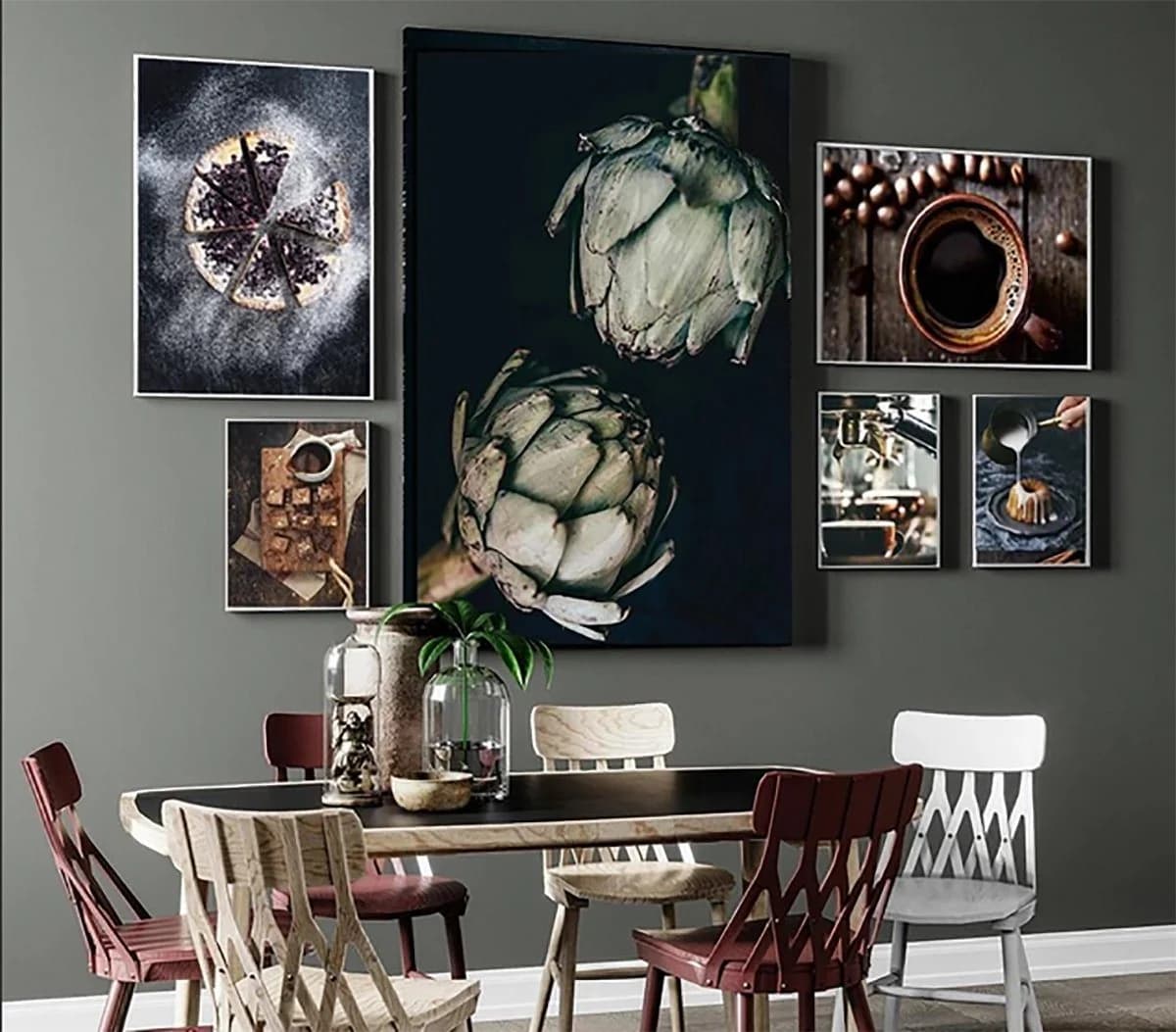 TPFLiving Leinwand Kunstdruck Guten Appetit Braun Schwarz Weiß - Bild 3