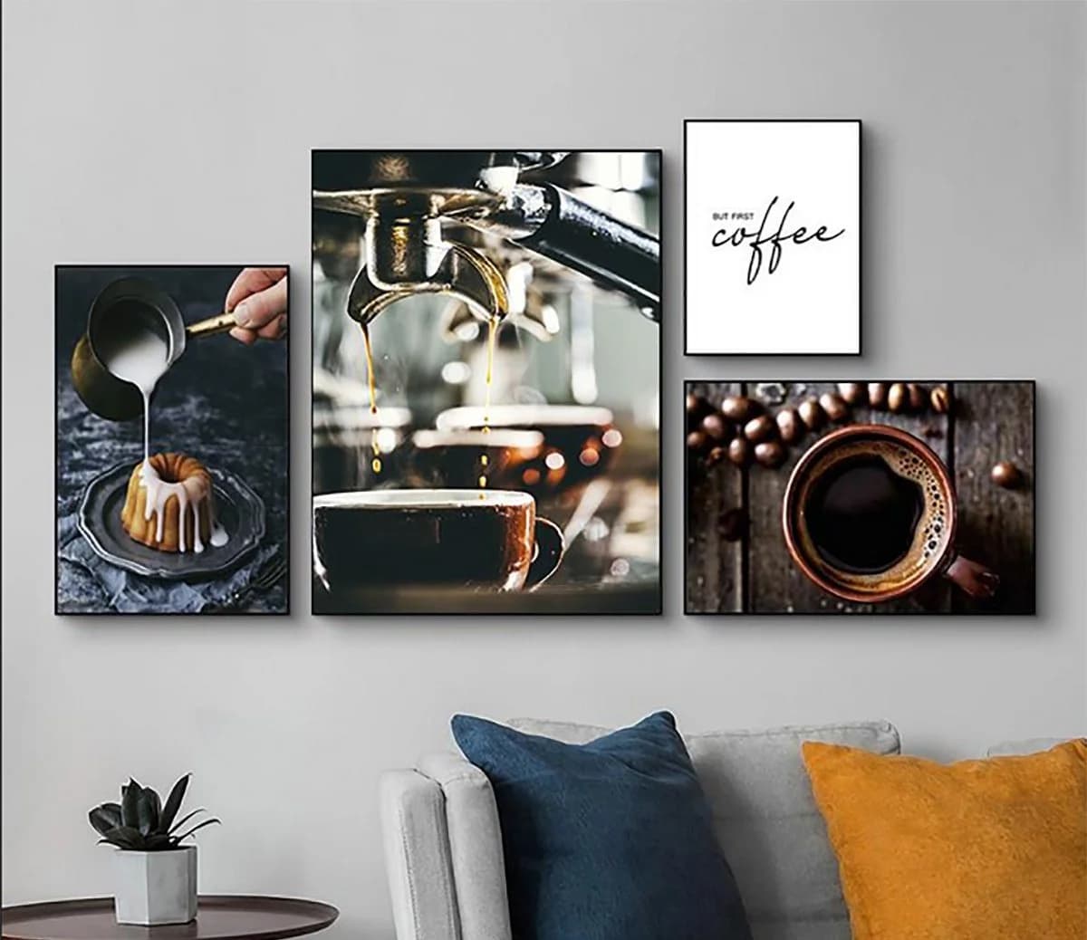 TPFLiving Leinwand Kunstdruck Guten Appetit Braun Schwarz Weiß - Bild 4