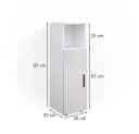 Vicco Midischrank Irma Weiß Hochglanz 3 Fächer 1 Tür Bild 4