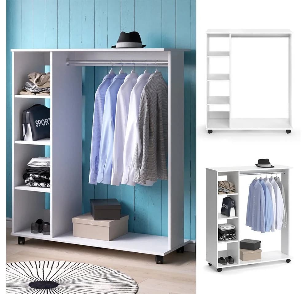 Vicco Garderobe Cosmo Anthrazit mit 4 Fächern und Laufrollen - Bild 4