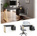 Vicco Schreibtisch Nautica Anthrazit Buche mit Schubladen verstellbar Bild 4