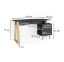 Vicco Schreibtisch Nautica Anthrazit Buche mit Schubladen verstellbar Bild 5