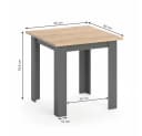 Vicco Esstisch Karlos Goldkraft Eiche Anthrazit 80x80 cm Bild 5