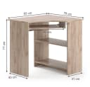 Vicco Eckschreibtisch Odin L-Form mit Tastaturablage Braun Bild 5