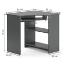 Vicco Eckschreibtisch Odin Anthrazit mit Ablage Bild 5