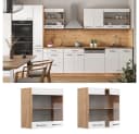 Vicco Glashängeschrank R-Line Weiß Hochglanz Goldkraft Eiche Bild 2