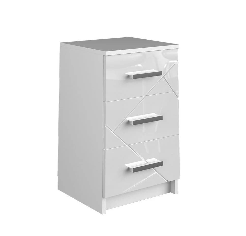 Vicco Nachtschrank Irma Weiß Hochglanz mit Schublade - Bild 2