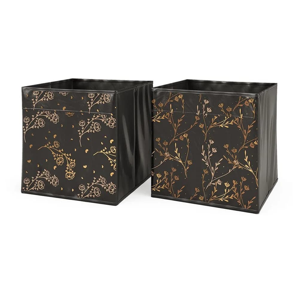 Vicco Faltbox 2er Set Schwarz/Gold 30x30x30 cm Hartkarton - Bild 2