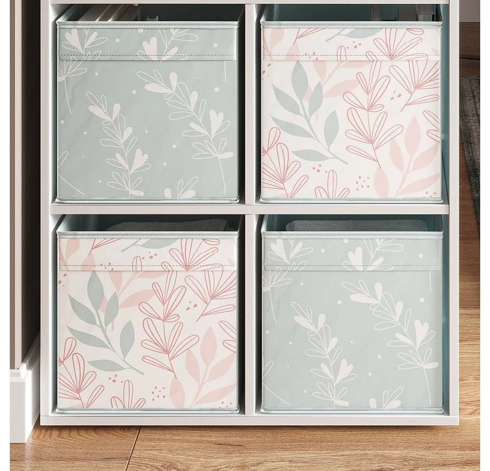 Vicco Faltbox Aufbewahrungsbox Türkis Rosa Floral 2er Set Hartkarton - Bild 5