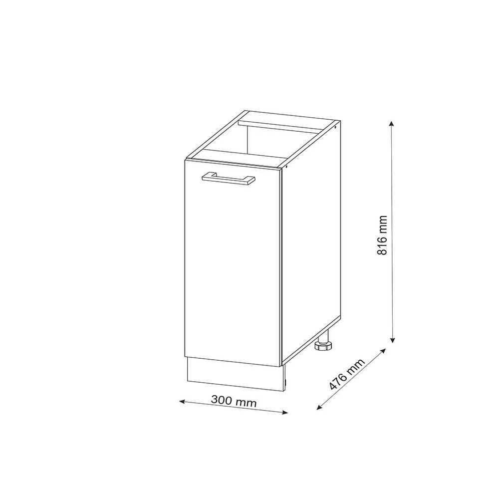 Vicco Apothekerunterschrank 30 cm Weiß/Edelgrau R-Line - Bild 2