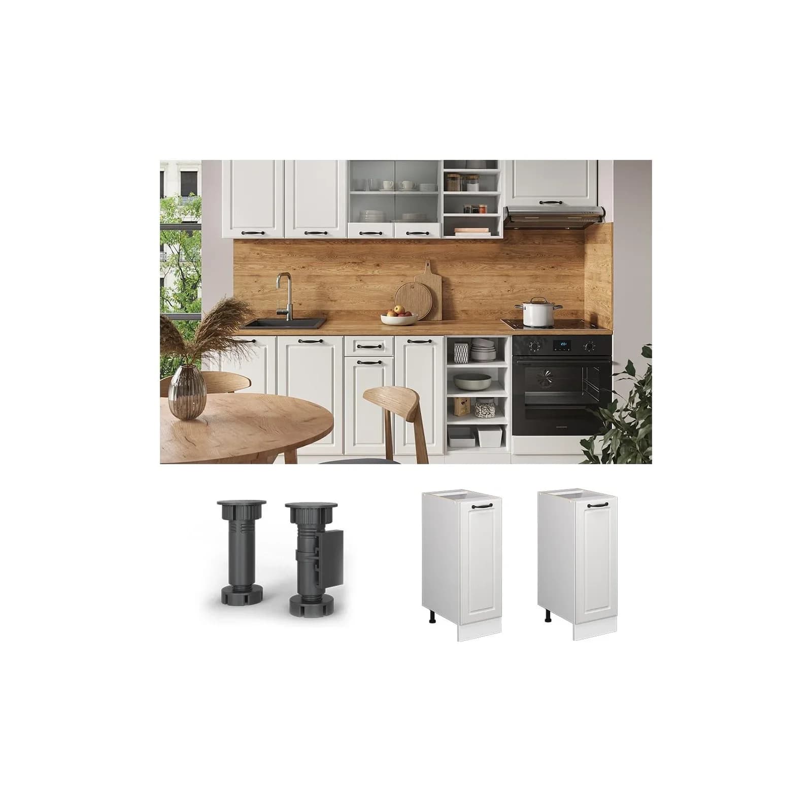 Vicco Apothekerschrank R-Line Weiß Landhaus