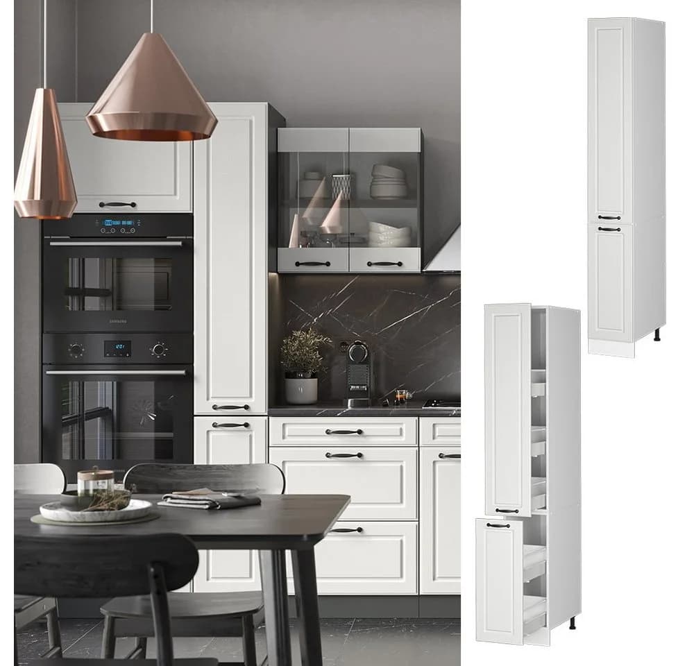 Vicco Apothekerhochschrank R-Line Weiß Landhaus 30 cm - Bild 2