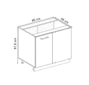 Vicco Eckunterschrank R-Line 86 cm Anthrazit Bordeaux Bild 2