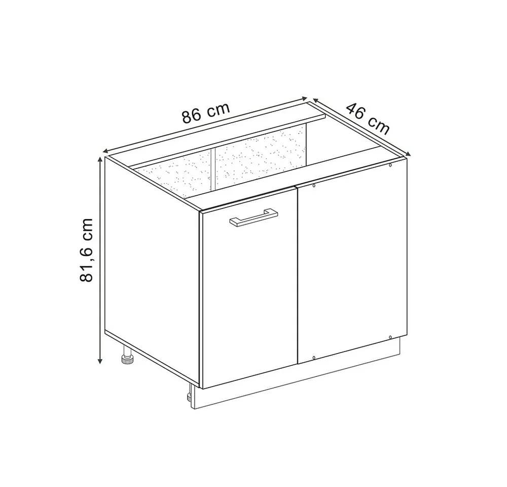Vicco Eckunterschrank R-Line 86 cm Anthrazit Bordeaux - Bild 2