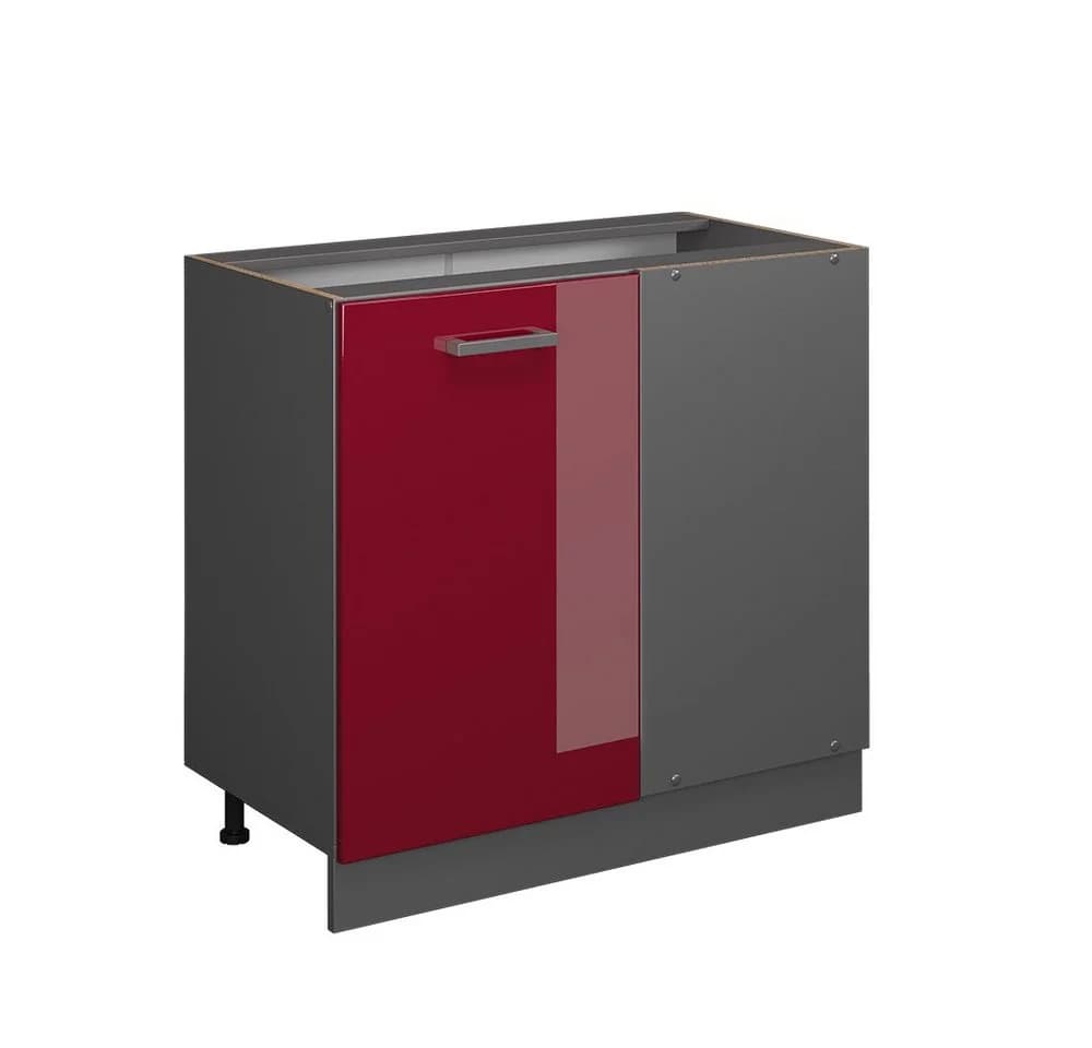 Vicco Eckunterschrank R-Line 86 cm Anthrazit Bordeaux - Bild 3