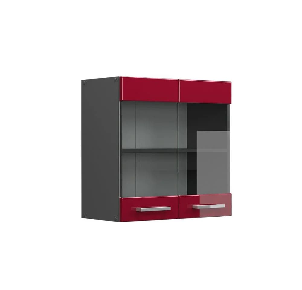 Vicco Glashängeschrank R-Line Rot Hochglanz/Anthrazit 60 cm - Bild 3