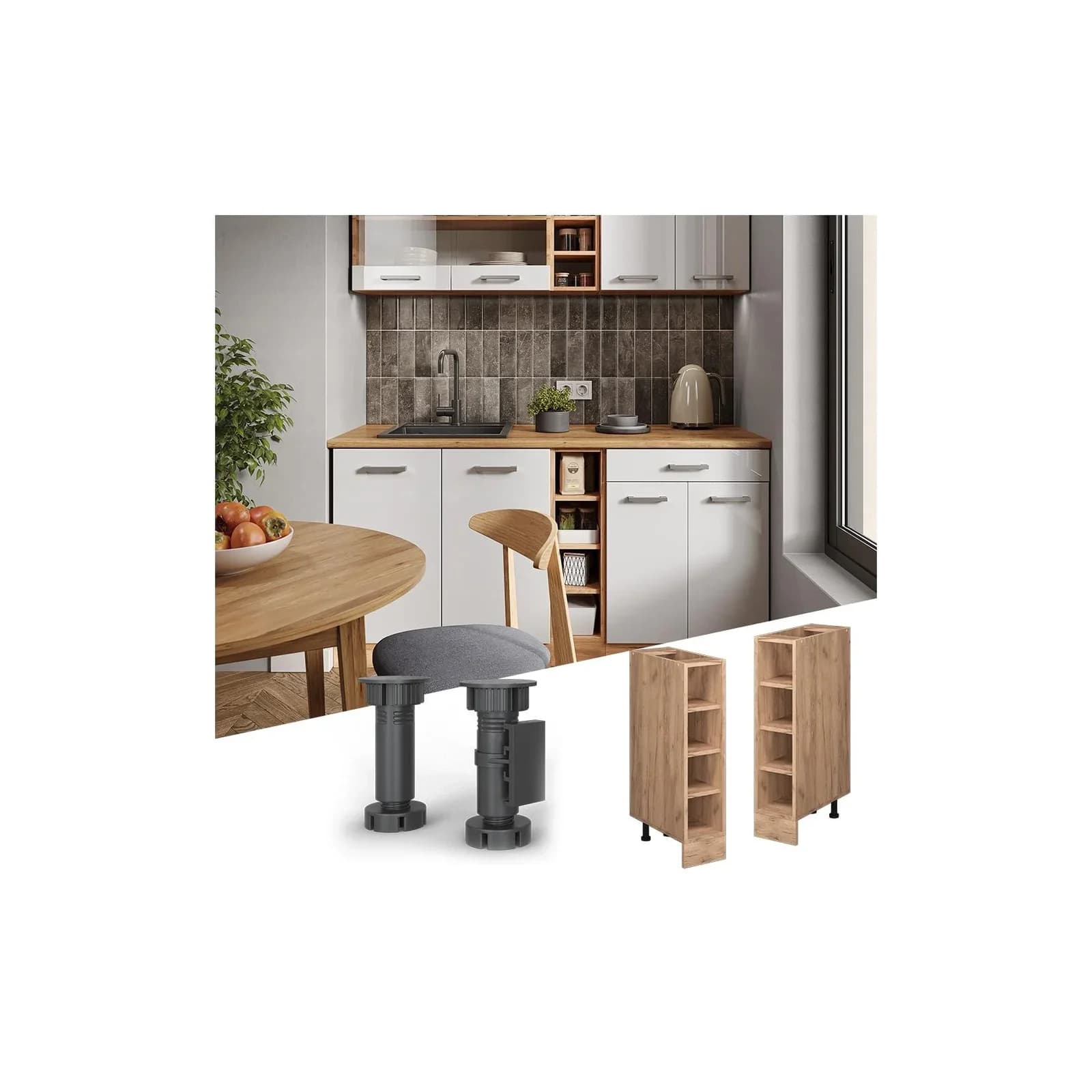 Vicco R-Line Küchenregal Goldkraft Eiche 20 cm
