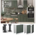 Vicco Spülenunterschrank Fame-Line Weiß Grün-Gold Landhaus 80 cm Bild 5