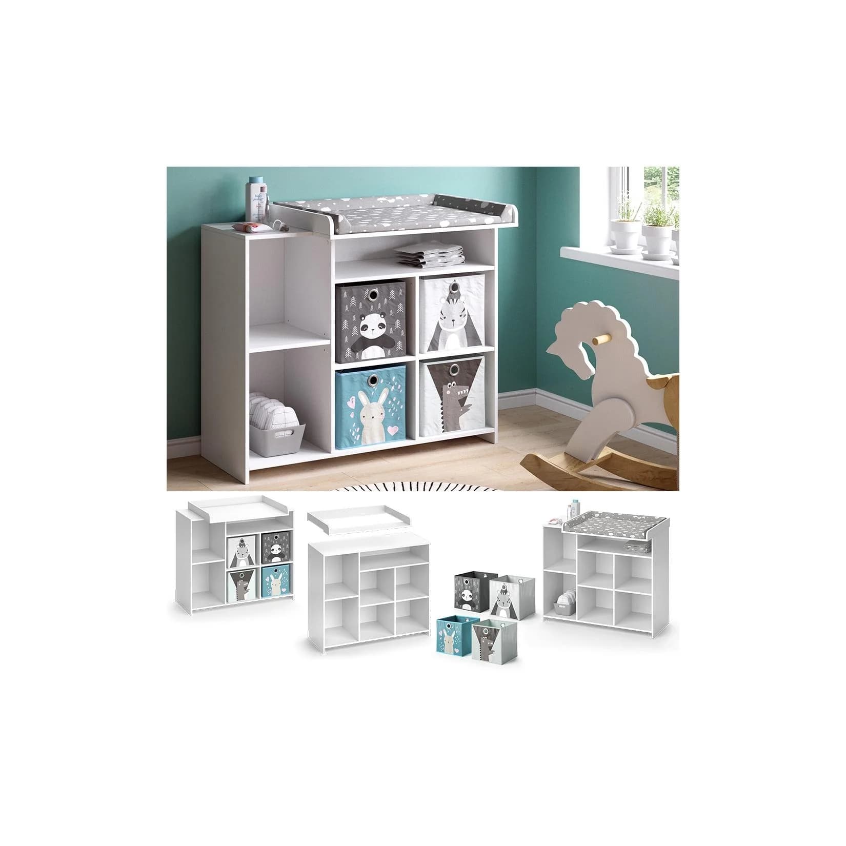 Vicco Wickelkommode Babykommode Wickeltisch Oskar Simple Weiß