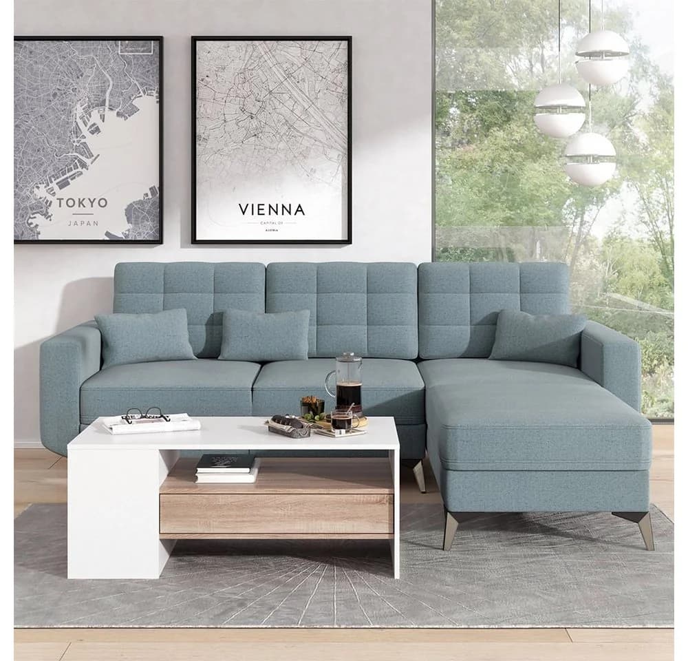 Vicco Couchtisch Fabien Weiß Sonoma Modern mit Schublade - Bild 3