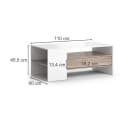 Vicco Couchtisch Fabien Weiß Sonoma Modern mit Schublade Bild 5