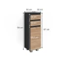 Vicco Midischrank Badschrank Anthrazit Eiche Modern J-Shape Bild 4