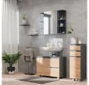Vicco Midischrank Badschrank Anthrazit Eiche Modern J-Shape Bild 5