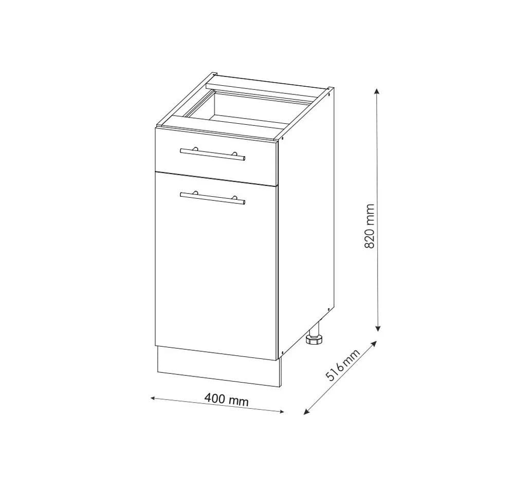 Vicco Unterschrank Fame-Line Grün-Gold Landhaus 40 cm mit Soft-Close - Bild 2