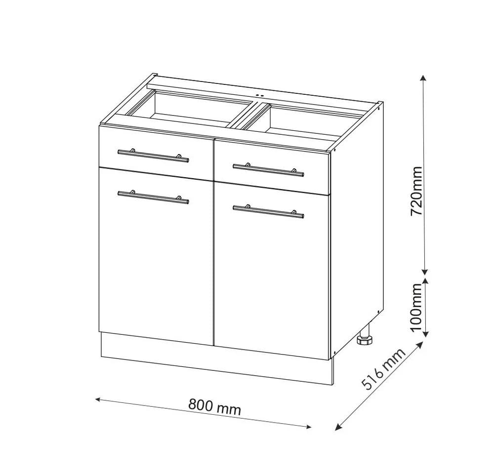 Vicco Schubunterschrank Fame-Line Eiche Grün-Gold Landhaus 80 cm - Bild 2