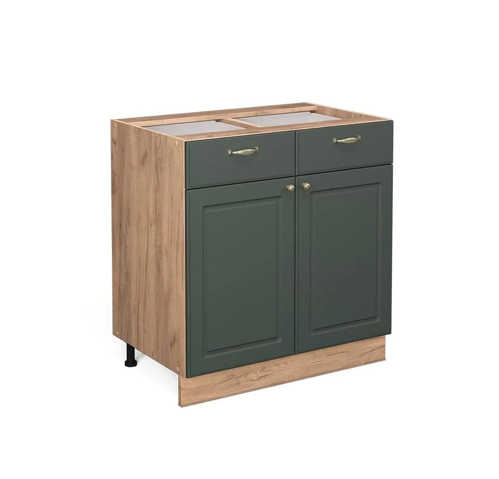 Vicco Schubunterschrank Fame-Line Eiche Grün-Gold Landhaus 80 cm - Bild 3