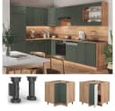 Vicco Eckunterschrank Fame-Line Grün-Gold Landhaus Eiche Bild 5