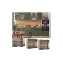 Vicco Glashängeschrank Fame-Line Grün-Gold Landhaus 80 cm Bild 1